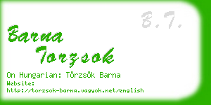 barna torzsok business card