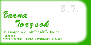 barna torzsok business card